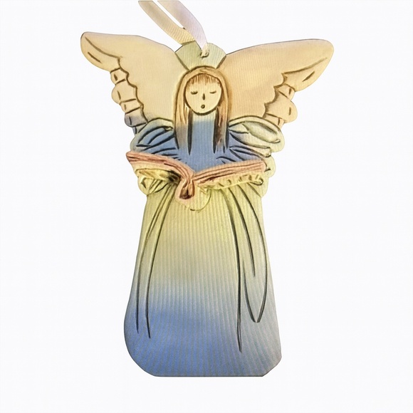 SYDELL Riverplace Pottery Pastel 3D Angel Wall Hanging Signed 1997 9.5in - Picture 1 of 15